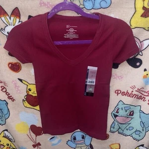 Camiseta sin costuras NOBO No Boundaries Top cuello en V XS (1) elástica cómoda suave - Imagen 1 de 9