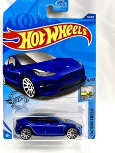 2020 Hot Wheels TESLA MODEL 3 #112 Factory Fresh 9/10 Blue 🇦🇺w/Chrome 10 Spkes - Picture 1 of 5