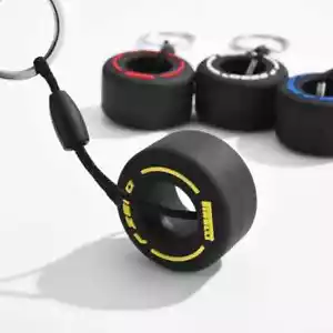 Hot F1 Racing Tire Keychain Car Key Accessories PVC Tire Pendant Bag Charms - Picture 1 of 38