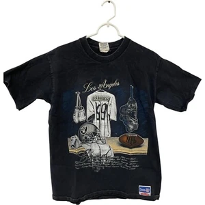 NFL X Nutmeg Mills T-Shirt Mens Size L Black Cotton Los Angeles Raiders Vintage - Picture 1 of 11