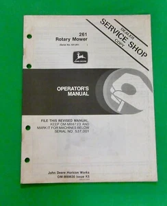 John Deere 261 Manuale Operatore Rasaerba Rotante per SN 537.001- OM-M89630 - Foto 1 di 17