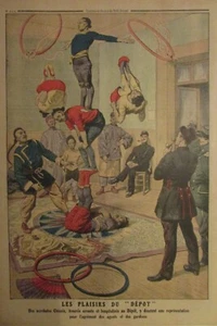 CHINE CIRQUE ACROBATES CHINOIS REPRÉSENTATION DÉPÔT GRAVURE PETIT JOURNAL 1911 - Picture 1 of 2