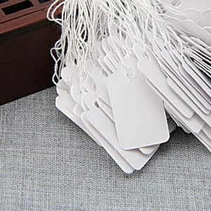 500 White Jade Blank Label Listing Hanging Price Labels 26X15mm Top - Picture 1 of 6
