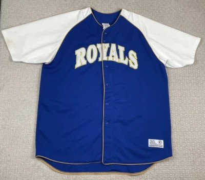 Vintage True Fan Kansas City Royals Jersey Mens Size 2XL Button Up Spellout 90s - Image 1 of 4