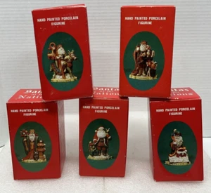 Juego de 5 estatuillas de porcelana pintadas a mano Papá Noel del Mundo México, China, etc. - Imagen 1 de 9