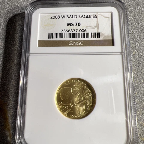 2008 W Bald Eagle $5 Gold Commemorative NGC MS70 Cover