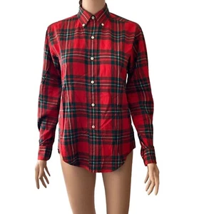 Vintage 80s Polo Ralph Lauren Button Down Shirt Red Black Boys Size 16 - Picture 1 of 10