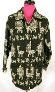 Cappotto giacca cotone azteco Chicos Design taglia 0 XS tasche - Foto 1 di 5