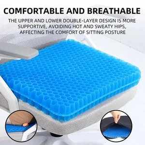 Honeycomb Breathable Gel Seat Cushion Cooling Double Thick Egg Sitting Pad Mat - Bild 1 von 7