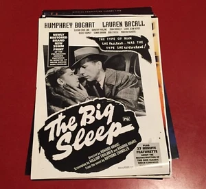 *THE BIG SLEEP cinema flyer 90s promo double sided A4 poster Bogart RARE noir* - Picture 1 of 1