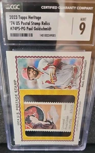 2023 Topps Heritage Paul Goldschmidt 1974 US Postage Stamp #74PS-PG 48/50 CGC 9 - Picture 1 of 4