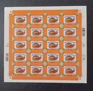 USPS 2001 We Give Thanks Postage Stamp Full Pane MNH - Picture 1 of 3