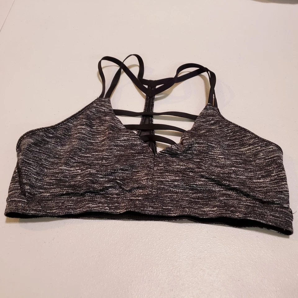 Victoria's Secret Women Sports Bra Large Gray Strappy Mesh Wireless Pullover - Image 1 of 4