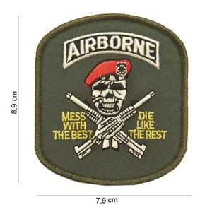 US Airborne  Mess with the Best -Die like the Rest    ca  8,9 x 7,9  cm  - Picture 1 of 1