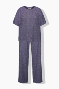 STUDIO UNTOLD Schlafanzug, Zweiteiler, Rippjersey, Halbarm, lange Hose(GR:46/48) - Bild 1 von 5