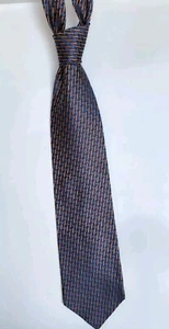 NWT Roberto Villini 100% silk tie multicolor geometric 60" x 4"  Blue W/ Copper  - Picture 1 of 5