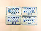 Lot Of 4 Alabama 93 Motorcycle License Plates