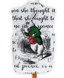 Alice in Wonderland White Rabbit Design Fancy Dress Waistcoat - Picture 1 of 2