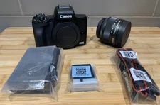 Canon EOS M50 Mark II 24.1MP Mirrorless Camera Body 15-45mm Lens - New w/o Box