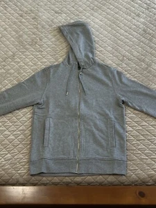 Banana Republic French Ribbed Hoodie Grey Size Small - Picture 1 of 6