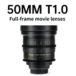 Zhongyi 50mm T1.0 Full Frame Movie Cinema Lens for Canon EF/PL-Mount BMPCC RED - Picture 1 of 8