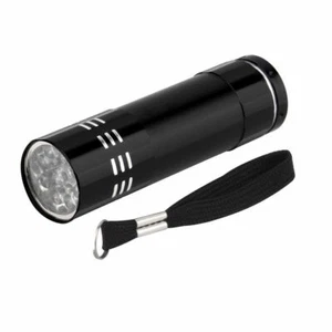 Mini Aluminum UV ULTRA VIOLET 9 LED FLASHLIGHT BLACKLIGHT Torch Light Lamp CA00 - Picture 1 of 2