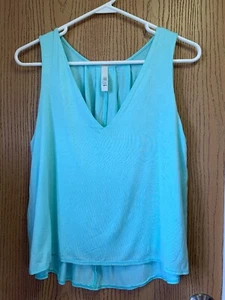 Jolie Womens Sz M Sleeveless Top Teal Green Pleated Back Top - Picture 1 of 7