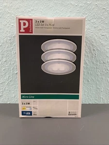 Paulmann 100mm Glas Möbel Decken Einbauleuchten WARMWEIß 3 x3W Einbaulampen - Bild 1 von 3