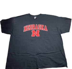 Vintage Nebraska Huskers T-shirt Black 3XL VTG College NCAA Men S3 - Picture 1 of 9