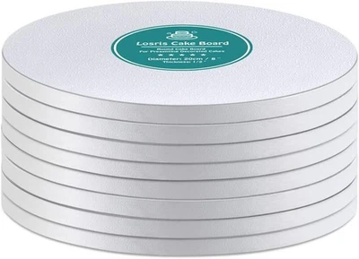 White Cake Drums Round 14 Inch Cake Boards with 1/2-Inch Thick Smooth Edges f... - Image 1 of 4