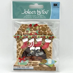 Jolee's Boutique Waiting for Santa Fireplace Dimensional Sticker 1 pc Stockings - Picture 1 of 3