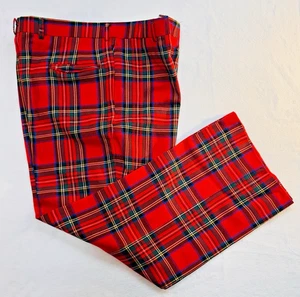 Hickeys Vintage Grosse Pointe Hose kariert 60er 100% Wolle rot Royal Stewart Tartan - Bild 1 von 9