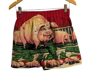 Vintage 90s River Sharpe Adventures USA Pig Men's Boxer Shorts Size Medium S - Picture 1 of 6