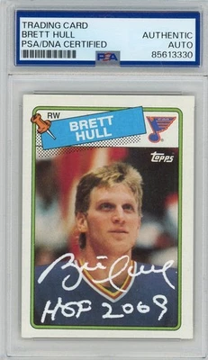 1988 Topps Brett Hull SIGNED #66 RC Rookie Card STL Blues PSA Autographed *READ - Image 1 of 2