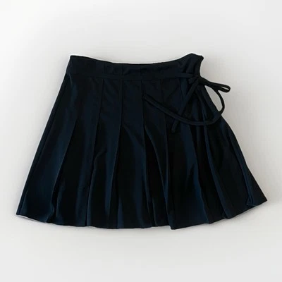 Kenneth Cole Coquette Black Pleated Short Skirt with tie waist paperbag Small - Image 1 of 4