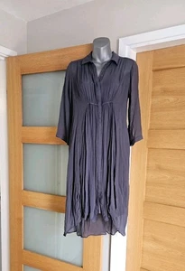 Neuwertiges Hemdblusenkleid Samt Kokon Größe UK 10 - Bild 1 von 7