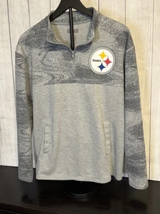 Pittsburgh Steelers Pullover Herren grau Camouflage/Farbverlauf 1/4 Reißverschluss Large (LESEN) - Bild 1 von 3