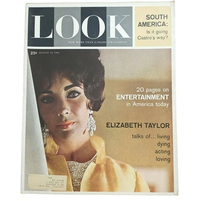 Look Magazine August 15 1961 Elizabeth Taylor Fidel Castro Foto 1 de 3