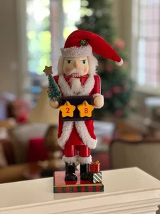Vintage Nutcracker 15” Wood Santa Clause Advent Calendar Christmas Countdown - Picture 1 of 4