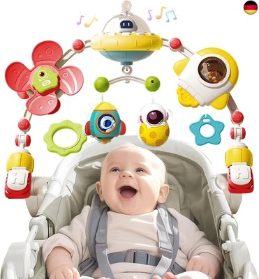 MARKE ENERS Kinderwagen Spielzeug mit Musik, Spielbogen Kinderwagen Babyschale Kinderbett