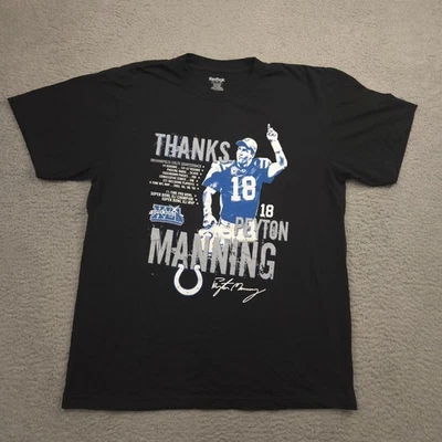 Camiseta Reebok NFL Peyton Manning Colts Tribute Hombre Grande Negra Foto 1 de 4