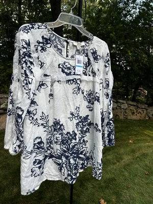 NUEVO CON ETIQUETAS: Camisa vintage para mujer America Blues - Top campesino floral XL (precio de venta sugerido por el fabricante: $70) Foto 1 de 4