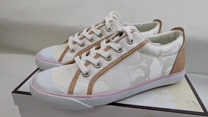 Y2K New COACH BARRETT Sneakers Shoes NWT NEVER WORN Size 7 M Pink & White 2005 - Picture 1 of 6
