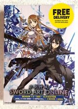 DVD Anime Sword Art Online Season 1-3 + GGO + Alicization + 4SP + 3 Movie +2 OVA
