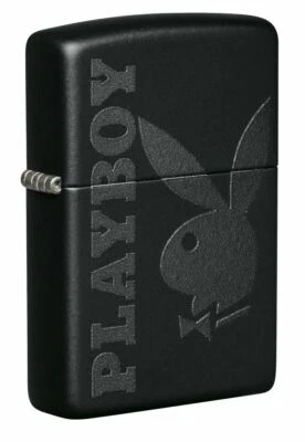 Ветрозащитная черная матовая зажигалка Zippo 49342 с кроликом и логотипом Playboy, новая в коробке - Изображение 1 из 4