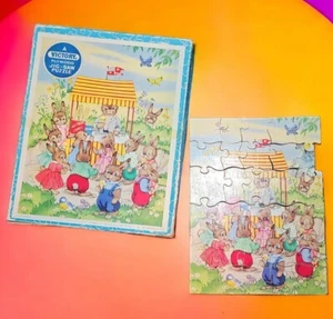 A Victory Plywood Jig-Saw Puzzle G J Hayter & Co England Bunnies Ice Cream 1950s - Picture 1 of 11