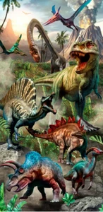 Toalla de playa de baño de terciopelo dinosaurio 30 x 60 100 % algodón - Imagen 1 de 1