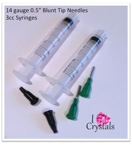 3cc 3ml syringe 14 gauge Blunt Needle Tips Glue Rhinestones Adhesive jewelry - Picture 1 of 2