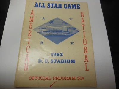 1962 MLB BASEBALL ALL STAR GAME PROGRAM VINTAGE CONDITION WASHINGTON DC SENATORS - Image 1 of 3