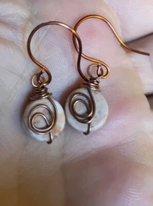 Wholesale Earrings Artisan Wire Wrap Handcrafted Howlite Gift Boho JMes Jewelry - Picture 1 of 4
